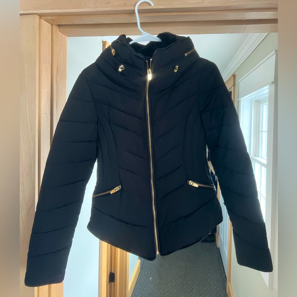 Zara, Winter Jacket, Puffer Style, Black, Size Small
